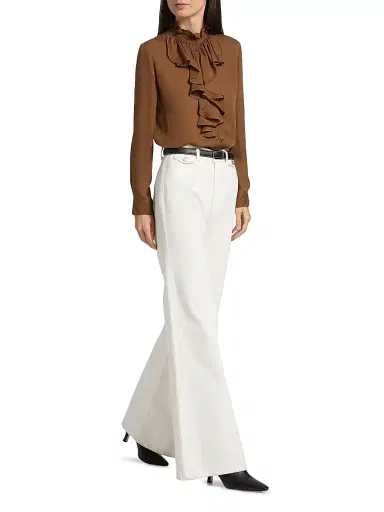 Nili Lotan Women's Edira Wide-Leg Jeans - Cream - Size 28 | Thumbnail 2