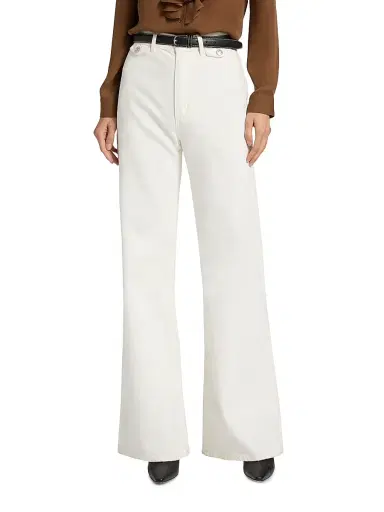 Nili Lotan Women's Edira Wide-Leg Jeans - Cream - Size 28 | Thumbnail 3
