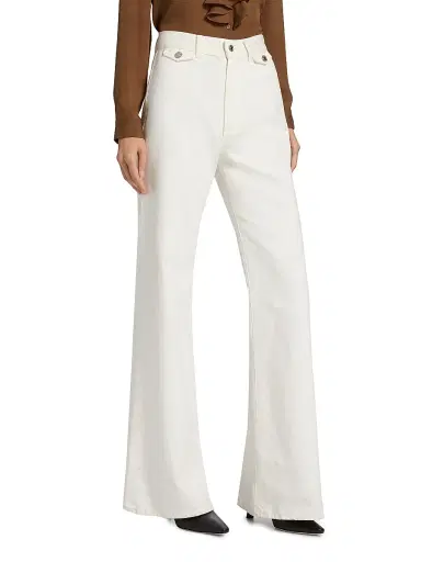 Nili Lotan Women's Edira Wide-Leg Jeans - Cream - Size 28 | Thumbnail 4