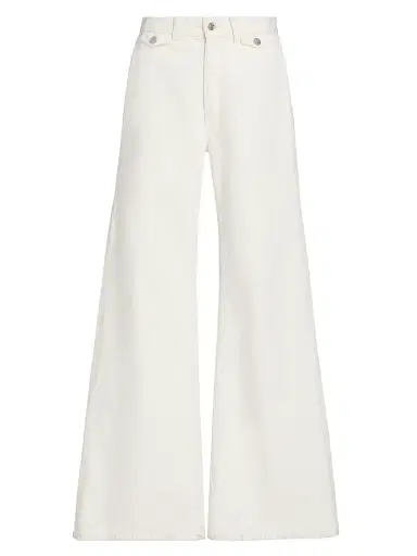 Nili Lotan Women's Edira Wide-Leg Jeans - Cream - Size 28 | Thumbnail 1
