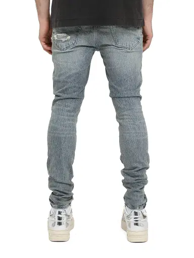 Purple Brand Men's Beaded Repair Skinny Jeans - Light Indigo | Thumbnail 2