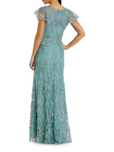 Mac Duggal Women's Embroidered Sequined Gown - Seafoam - Size 18 | Thumbnail 2 Mac Duggal Women's Embroidered Sequined Gown - Seafoam - Size 18 | Thumbnail 2