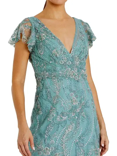 Mac Duggal Women's Embroidered Sequined Gown - Seafoam - Size 18 | Thumbnail 3 Mac Duggal Women's Embroidered Sequined Gown - Seafoam - Size 18 | Thumbnail 3