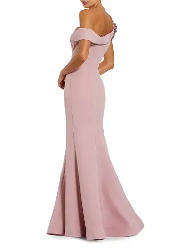 Mac Duggal Women's Embellished Crepe Off-The-Shoulder Mermaid Gown - Rose - Size 14 | Thumbnail 2 Mac Duggal Women's Embellished Crepe Off-The-Shoulder Mermaid Gown - Rose - Size 14 | Thumbnail 2