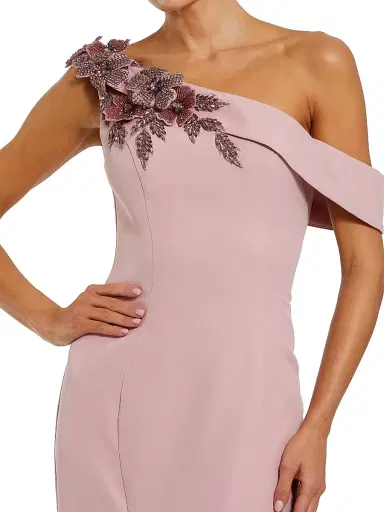 Mac Duggal Women's Embellished Crepe Off-The-Shoulder Mermaid Gown - Rose - Size 14 | Thumbnail 3 Mac Duggal Women's Embellished Crepe Off-The-Shoulder Mermaid Gown - Rose - Size 14 | Thumbnail 3