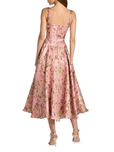 Mac Duggal Women's Floral Brocade A-Line Midi-Dress - Pink Multi - Size 16 | Thumbnail 2
