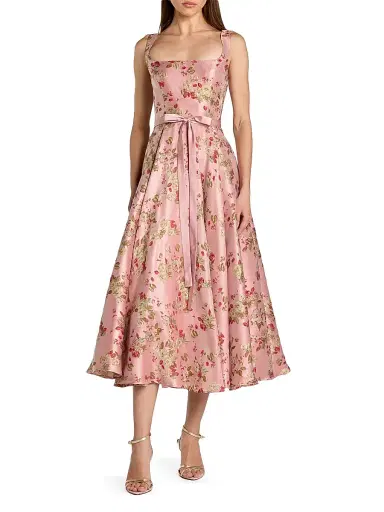 Mac Duggal Women's Floral Brocade A-Line Midi-Dress - Pink Multi - Size 16 | Thumbnail 1