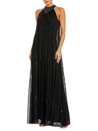 Mac Duggal Women's Sequined-Mesh Trapeze Gown - Black - Size 16 | Thumbnail 1 Mac Duggal Women's Sequined-Mesh Trapeze Gown - Black - Size 16 | Thumbnail 1