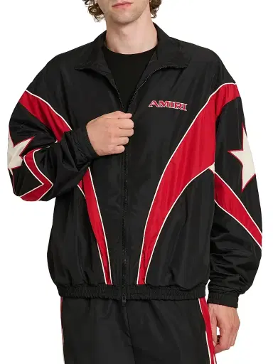AMIRI Men's Sport Appliqué Zip-Up Windbreaker - Black - Size Small | Thumbnail 3