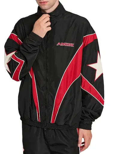 AMIRI Men's Sport Appliqué Zip-Up Windbreaker - Black - Size Small | Thumbnail 6