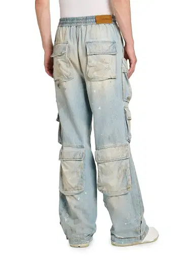 AMIRI Men's Distressed Denim Mid-Rise Straight-Leg Cargo Jeans - Perfect Antique Indigo - Size Small | Thumbnail 5 AMIRI Men's Distressed Denim Mid-Rise Straight-Leg Cargo Jeans - Perfect Antique Indigo - Size Small | Thumbnail 5