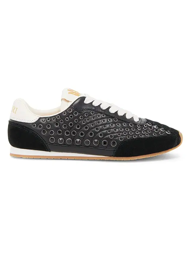 Amiri Women's Pacific Crystal-Studded Leather Sneakers - Black