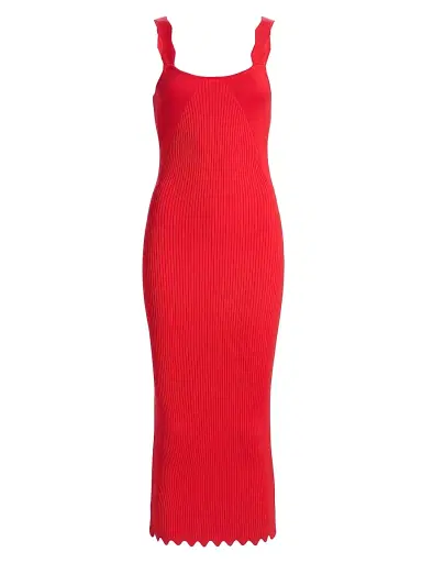 Ramy Brook Women's Kira Ribbed Midi-Dress - Crimson | Thumbnail 1 Ramy Brook Women's Kira Ribbed Midi-Dress - Crimson | Thumbnail 1