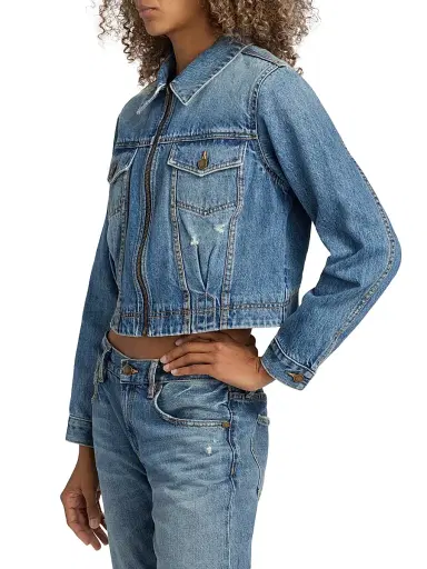 Ramy Brook Women's Jannah Denim Zip-Up Jacket | Thumbnail 4