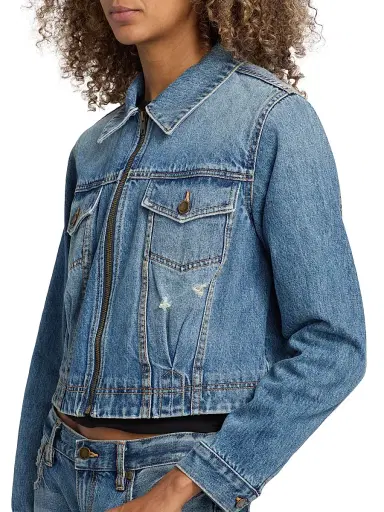 Ramy Brook Women's Jannah Denim Zip-Up Jacket | Thumbnail 6