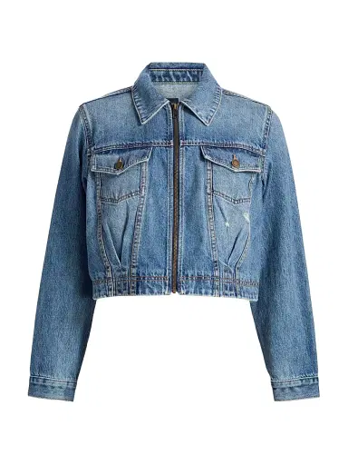 Ramy Brook Women's Jannah Denim Zip-Up Jacket | Thumbnail 1