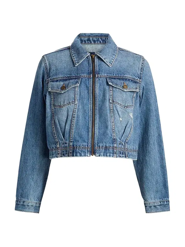 Ramy Brook Women's Jannah Denim Zip-Up Jacket - Distressed Vintage Wash