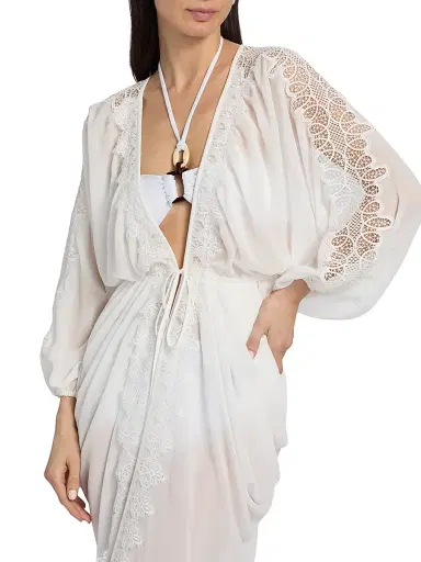 Ramy Brook Women's Bernice Lace-Trim V-Neck Maxi Dress - White | Thumbnail 6 Ramy Brook Women's Bernice Lace-Trim V-Neck Maxi Dress - White | Thumbnail 6