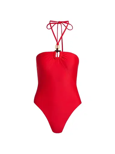 Ramy Brook Women's Marjorie Halterneck One-Piece Swimsuit - Flame | Thumbnail 1 Ramy Brook Women's Marjorie Halterneck One-Piece Swimsuit - Flame | Thumbnail 1