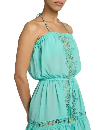 Ramy Brook Women's Beth Lace-Trim Cover-Up Minidress - Seaglass - Size XL | Thumbnail 5 Ramy Brook Women's Beth Lace-Trim Cover-Up Minidress - Seaglass - Size XL | Thumbnail 5