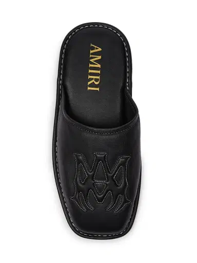 Amiri Men's MA Logo Embossed Leather Mules - Black | Thumbnail 4 Amiri Men's MA Logo Embossed Leather Mules - Black | Thumbnail 4