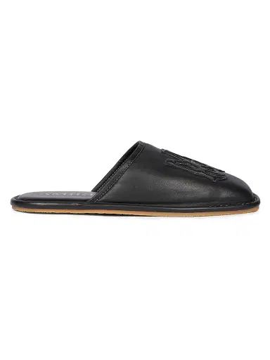 Amiri Men's MA Logo Embossed Leather Mules - Black | Thumbnail 1 Amiri Men's MA Logo Embossed Leather Mules - Black | Thumbnail 1