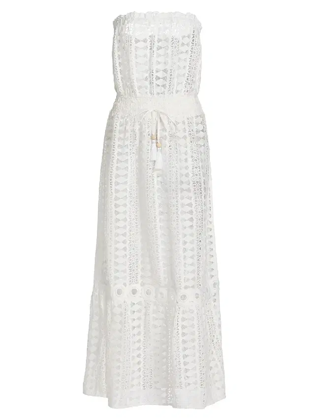 Ramy Brook Women's Henrietta Geometric Lace Cover-Up Maxi Dress - White Cotton