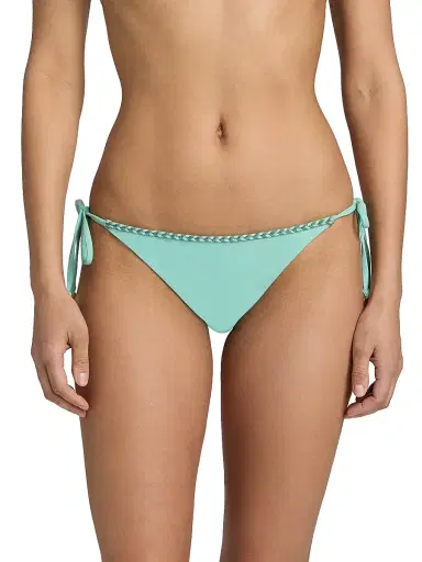 Ramy Brook Women's Benni Braided Side-Tie Bikini Bottom - Seaglass | Thumbnail 3