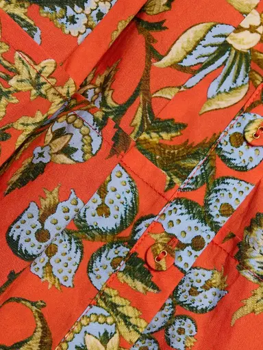 Cara Cara Women's Nash Floral Cotton Poplin Minidress - Clover Orange - Size XL | Thumbnail 7 Cara Cara Women's Nash Floral Cotton Poplin Minidress - Clover Orange - Size XL | Thumbnail 7