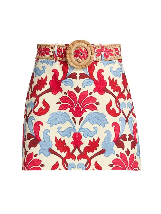 Women's Blaze Floral Cotton Miniskirt - Fluer Crest