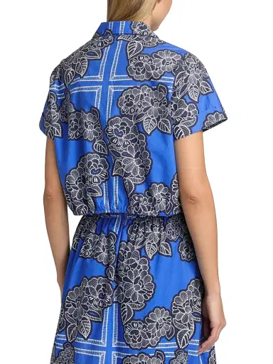 Cara Cara Women's Asbury Floral Cotton Poplin Crop Shirt | Thumbnail 5 Cara Cara Women's Asbury Floral Cotton Poplin Crop Shirt | Thumbnail 5