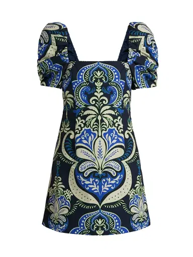 Cara Cara Women's Kelly Graphic Botanical Minidress - Palm Pavillion Cobalt - Size XL | Thumbnail 1 Cara Cara Women's Kelly Graphic Botanical Minidress - Palm Pavillion Cobalt - Size XL | Thumbnail 1
