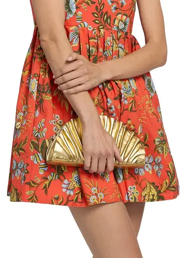 Cara Cara Women's Leo Floral Cotton Minidress - Clover Orange - Size XL | Thumbnail 6