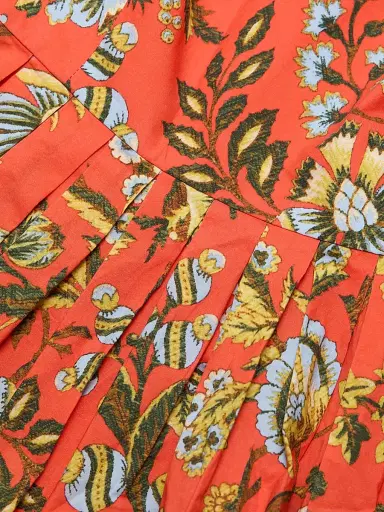 Cara Cara Women's Leo Floral Cotton Minidress - Clover Orange - Size XL | Thumbnail 7