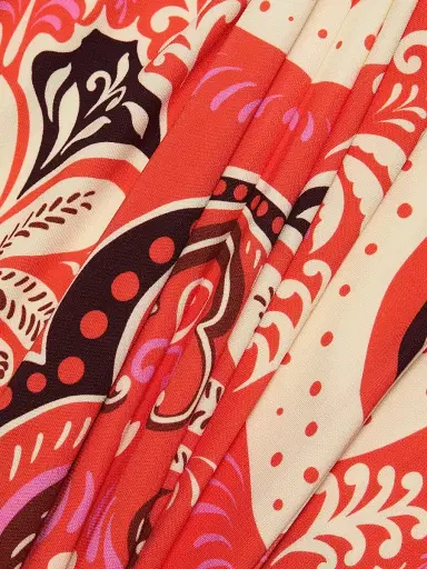Cara Cara Women's Shelter Island Printed Halterneck Dress - Palm Pavillion Coral | Thumbnail 7