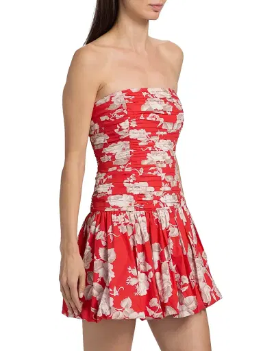 Cara Cara Women's Montreal Floral Dropwaist Minidress - Rosebud Red - Size 12 | Thumbnail 4 Cara Cara Women's Montreal Floral Dropwaist Minidress - Rosebud Red - Size 12 | Thumbnail 4