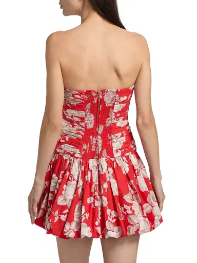 Cara Cara Women's Montreal Floral Dropwaist Minidress - Rosebud Red - Size 12 | Thumbnail 5 Cara Cara Women's Montreal Floral Dropwaist Minidress - Rosebud Red - Size 12 | Thumbnail 5