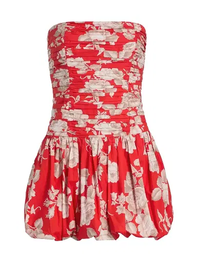 Cara Cara Women's Montreal Floral Dropwaist Minidress - Rosebud Red - Size 12 | Thumbnail 1 Cara Cara Women's Montreal Floral Dropwaist Minidress - Rosebud Red - Size 12 | Thumbnail 1