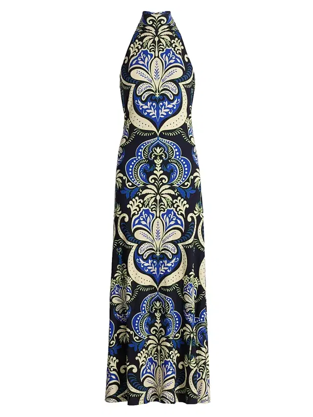 Women's Asher Floral Jersey Maxi Dress - Palm Pavillion Cobalt