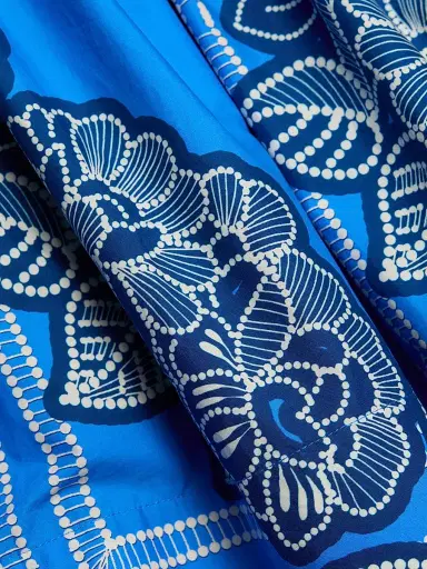 Cara Cara Women's Torres Floral Strapless Cotton Minidress - Carved Petals Cobalt - Size 14 | Thumbnail 7