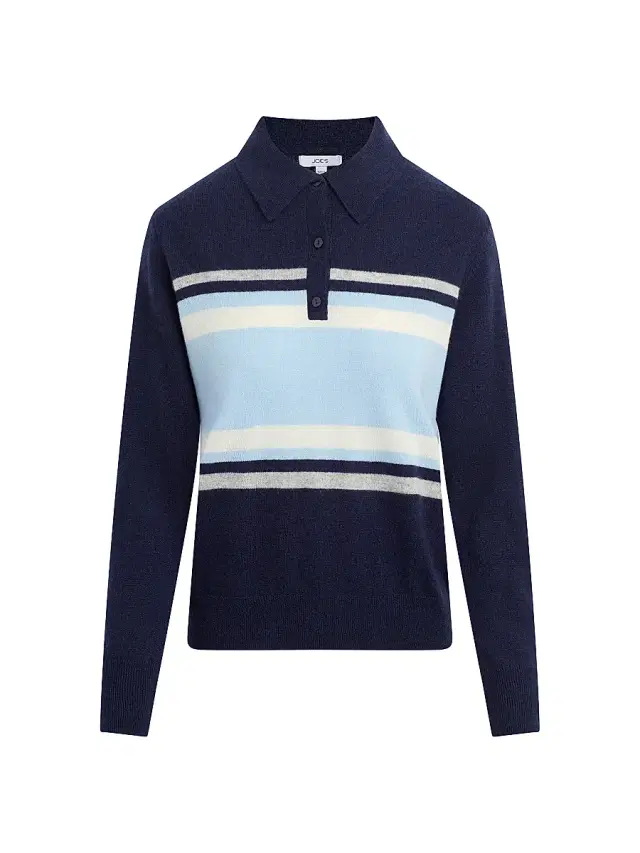 Joe's Jeans Women's The Long Sleeve Cashmere Polo Sweater - Navy