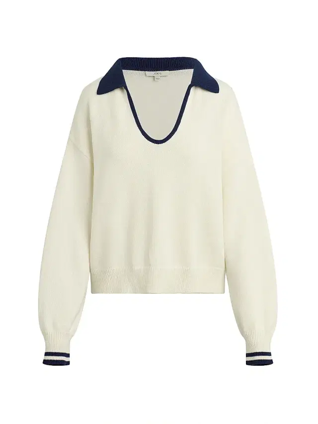 Joe's Jeans Women's The Romie Open Collar Knit Polo Sweater - Milk