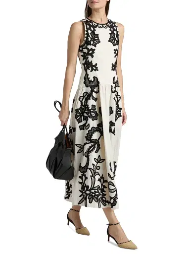 Ulla Johnson Women's Sonali Appliqué-Embroidered Cotton Midi-Dress - Anemone | Thumbnail 2