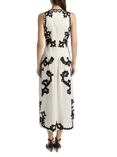 Ulla Johnson Women's Sonali Appliqué-Embroidered Cotton Midi-Dress - Anemone | Thumbnail 5