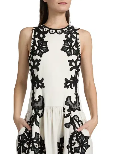 Ulla Johnson Women's Sonali Appliqué-Embroidered Cotton Midi-Dress - Anemone | Thumbnail 6