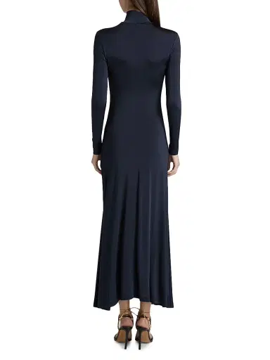 Ulla Johnson Women's Ida Turtleneck Ruched Satin Maxi Dress - Midnight - Size Medium | Thumbnail 5