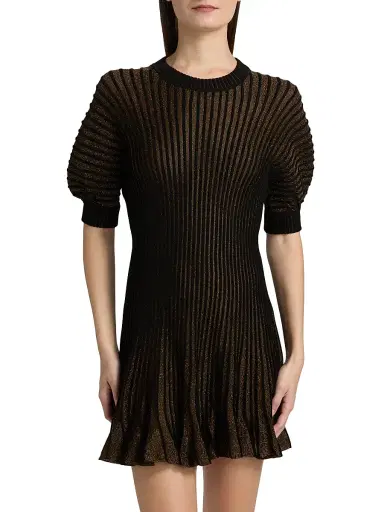 Ulla Johnson Women's Talie Glitter Puff-Sleeve Minidress | Thumbnail 3