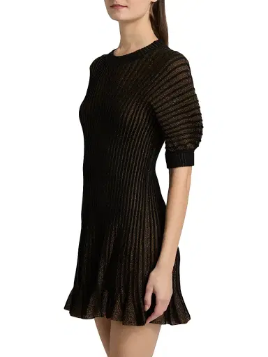 Ulla Johnson Women's Talie Glitter Puff-Sleeve Minidress | Thumbnail 4