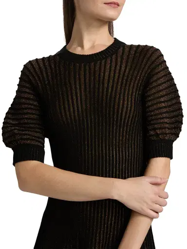 Ulla Johnson Women's Talie Glitter Puff-Sleeve Minidress | Thumbnail 6