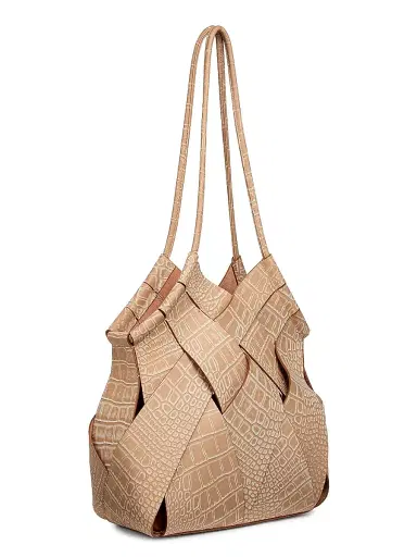 Ulla Johnson Women's Charlotte Woven Croc-Embossed Leather Shoulder Bag - Dune | Thumbnail 3 Ulla Johnson Women's Charlotte Woven Croc-Embossed Leather Shoulder Bag - Dune | Thumbnail 3